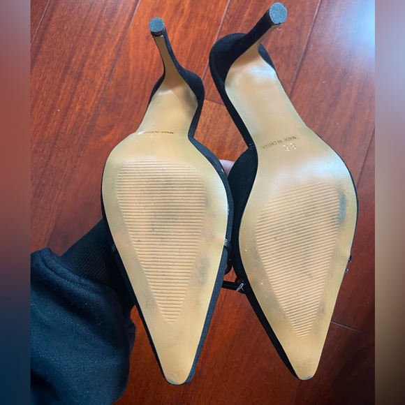 Black Studded Bow Kitten Heels Size 8.5 - Picture 9 of 9